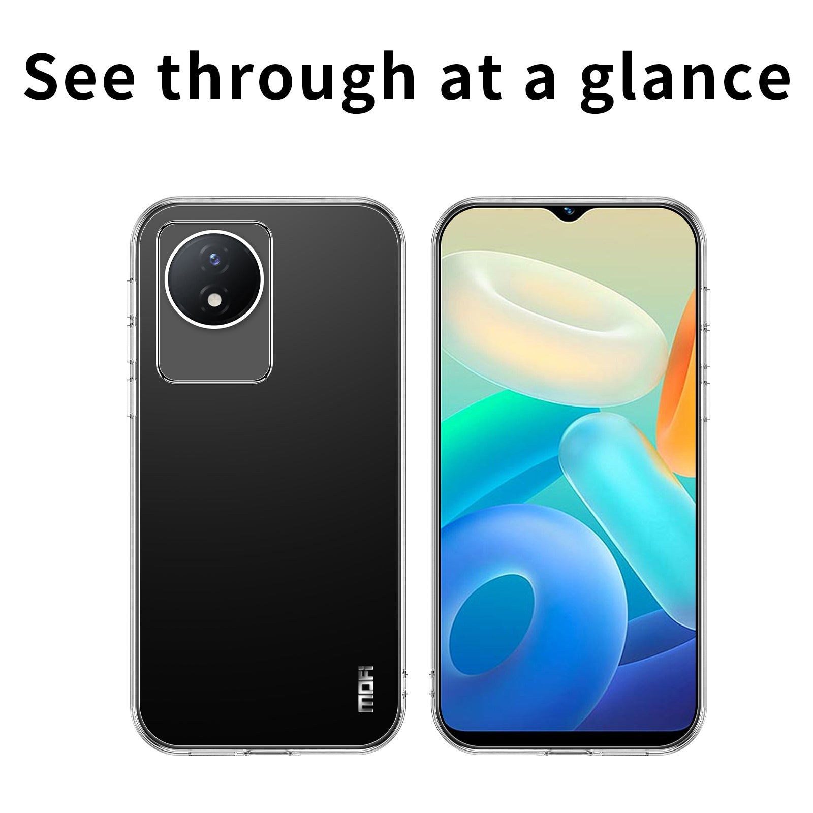 MOFI For vivo Y02 4G Soft TPU Phone Case Collision Resistant Transparent Phone Cover MOFI For vivo Y02 4G Soft TPU Phone Case Collision Resistant Transparent Phone Cover